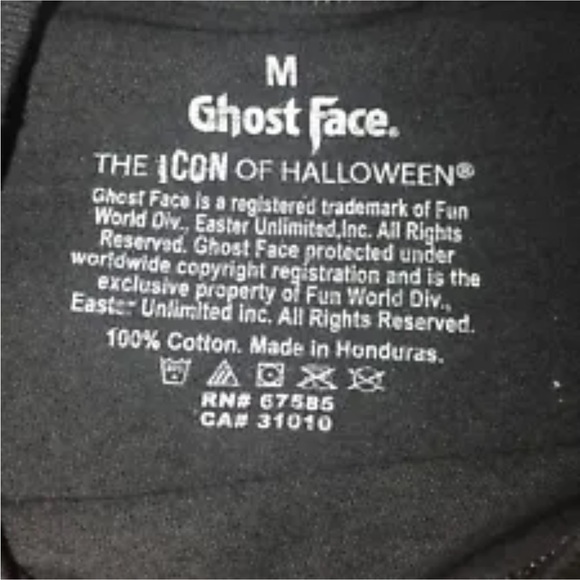 New Men’s Ghost Face Icon Of Halloween Scream Black T-Shirt Graffiti Medium - Picture 3 of 4